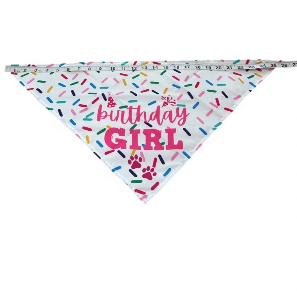 NEW Birthday Girl Dog Bandana Sprinkles Colorful Pet Puppy - Picture 3 of 4
